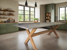 Load image into Gallery viewer, Concrete Table wooden legs