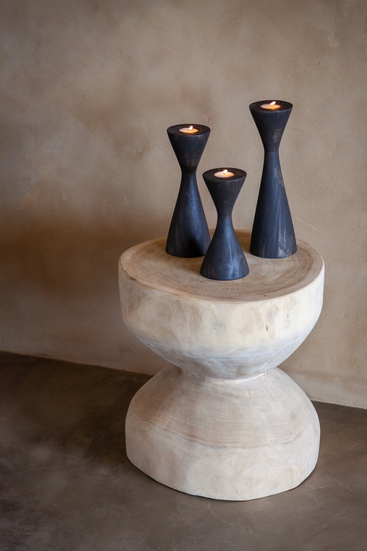 Wooden Stool Concrete Studio