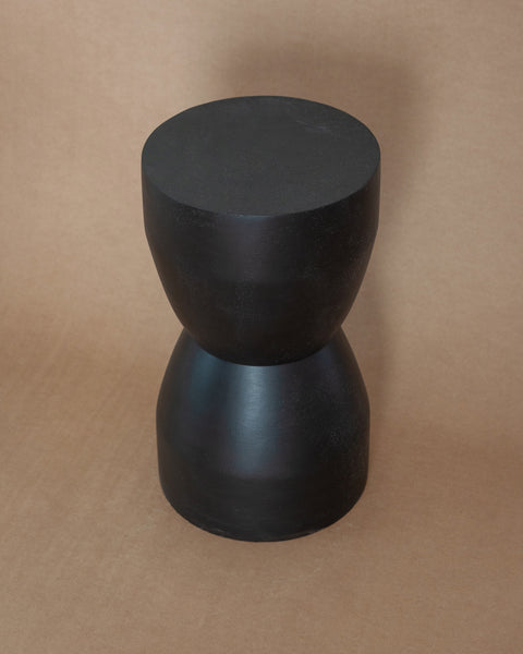 Turned hourglass stool in Pine