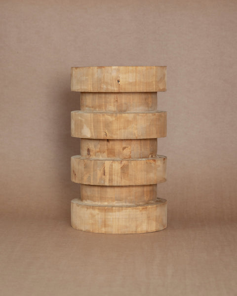 Turned Annulated Wooden Stool