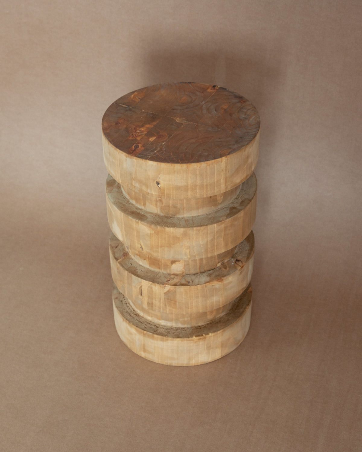 Turned Annulated Wooden Stool