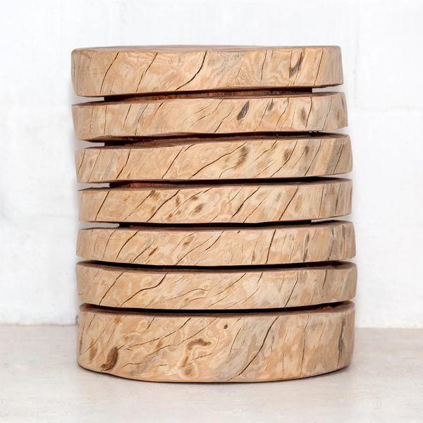 Wooden Stool and Sidetable